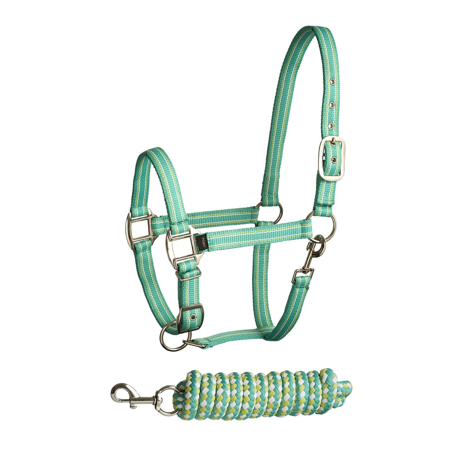 Bitz Stripe Two Tone Headcollar/Lead Rope - Just Horse Riders