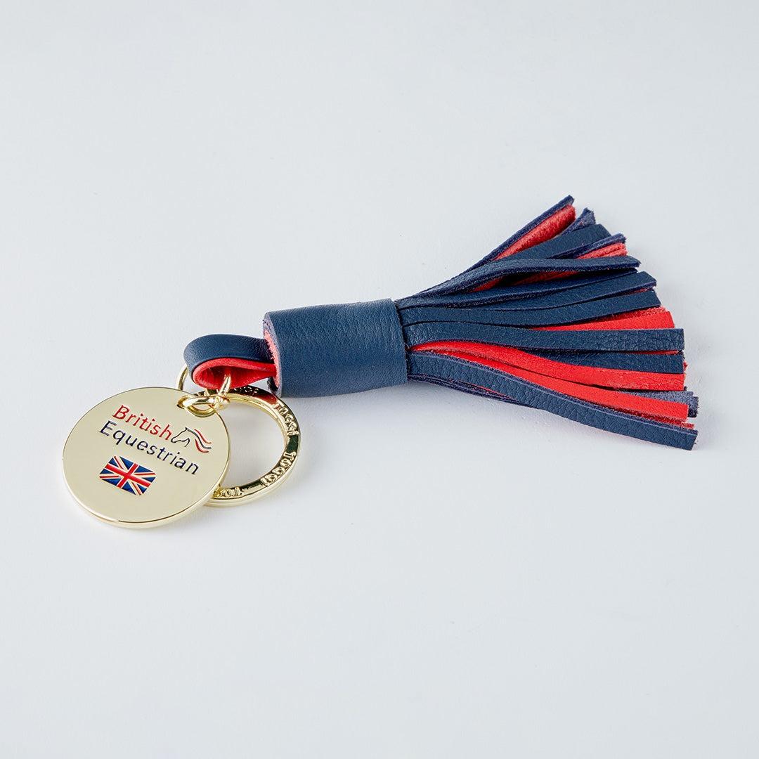 Toggi GBR Opera Keyring - stylish metal keyring with leather tassels