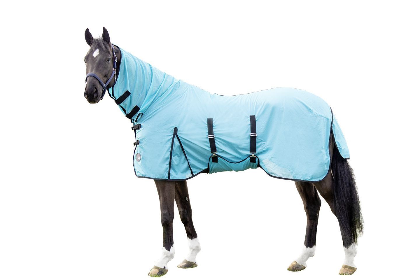 HKM Fly Rug With Neck Aqua - Just Horse Riders