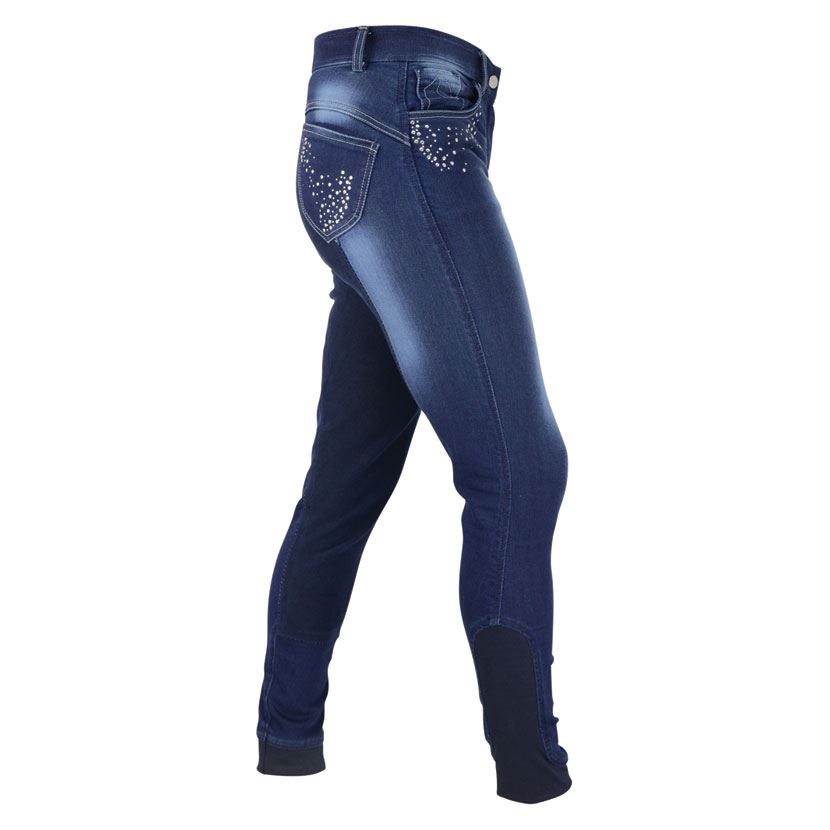 HyPERFORMANCE Denim Look Diamante Ladies Breeches - Just Horse Riders