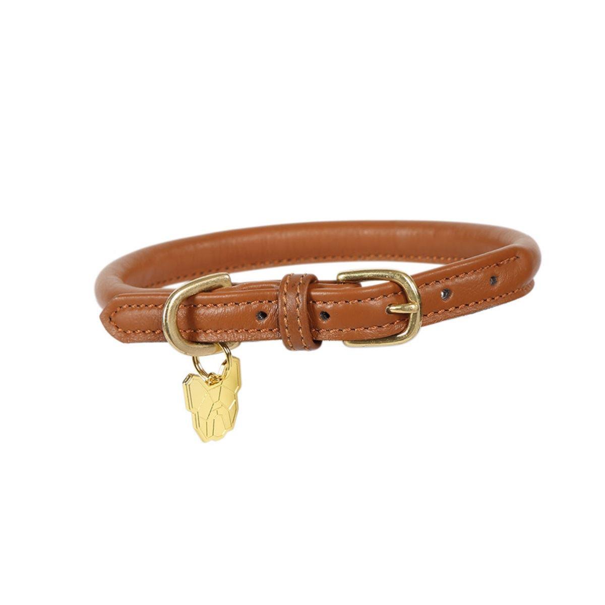 Shires Digby & Fox Rolled Leather Dog Collar | Just Horse Riders