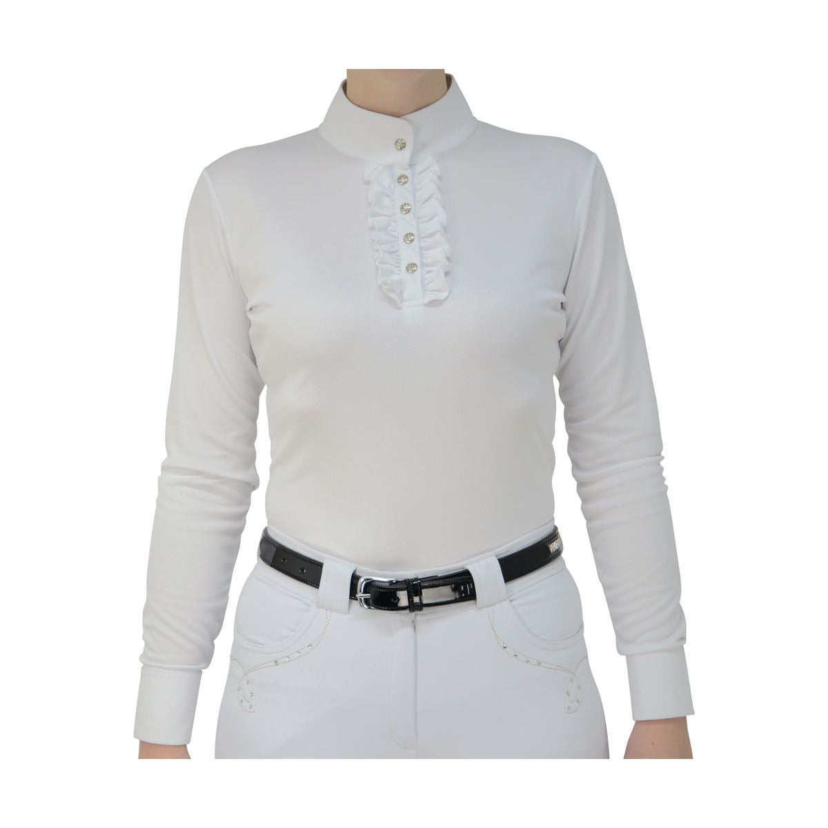 HyFASHION Katherine Ruffle Long Sleeved Show Shirt - Just Horse Riders