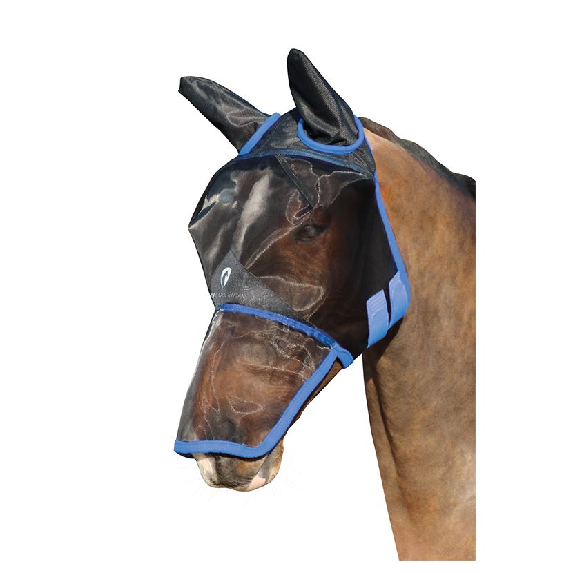 Hy Equestrian Mesh Full Mask with Ears and Nose - Just Horse Riders