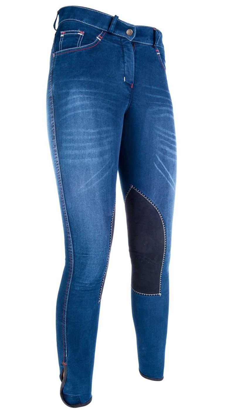 HKM Riding Breeches Summer Denim Alos Knee Patch - Just Horse Riders