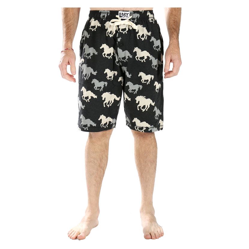 LazyOne Mens Stampede Horses PJ Shorts - Just Horse Riders